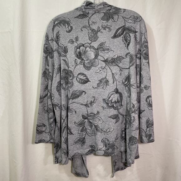 Alfred Dinner 2X One Piece Cardigan Over Connected Tank Grays With Silver Accent - Picture 7 of 8